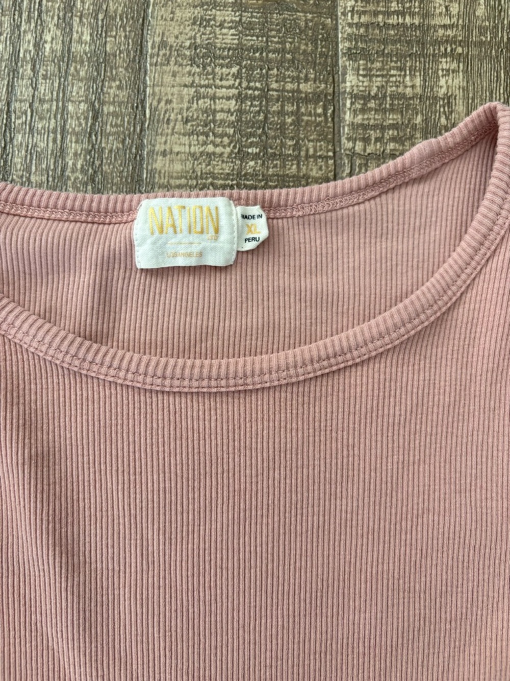 NATION LTD Molly Tee With Button Details- Bunny Pink - Picture 5 of 5